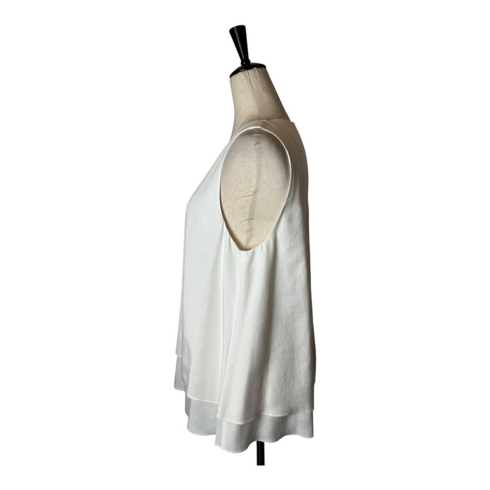 Julie Brown NYC Shirt Women Large White Sleeveless Layered Tencel Cara Top NWT - Picture 6 of 12
